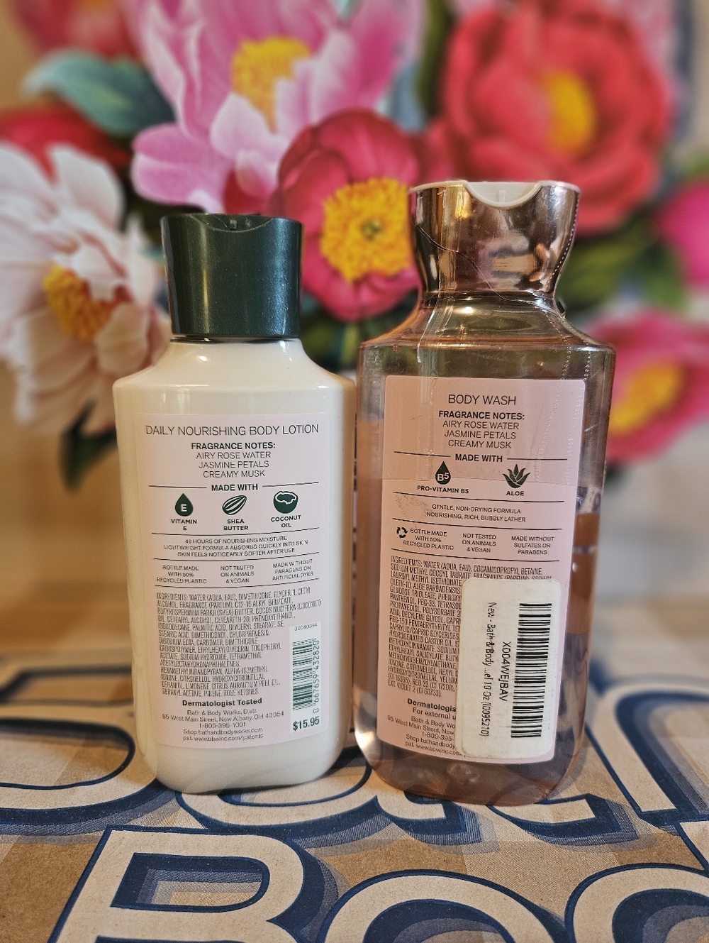 NWT Bath & Body Works Rose Body Care Set - Pink, Green, Gold - Picture 2 of 12